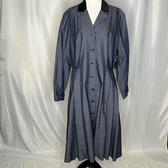 NWT Vintage Liz Claiborne Women's Button Down Dress Duster Coat - Picture 2 of 16